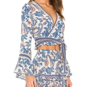 BNWT Spell Designs Etienne wrap top & skirt set xs